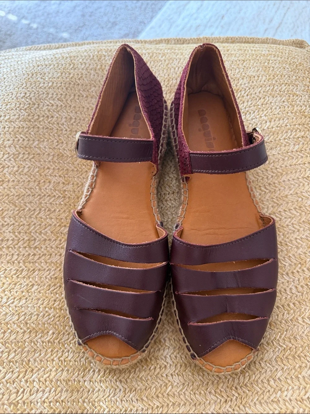 Naguisa Silencio Espadrille Sandals Burgundy 38
